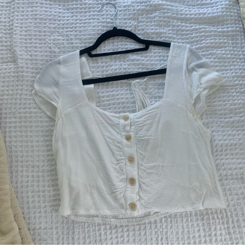 Nordstrom white crop blouse